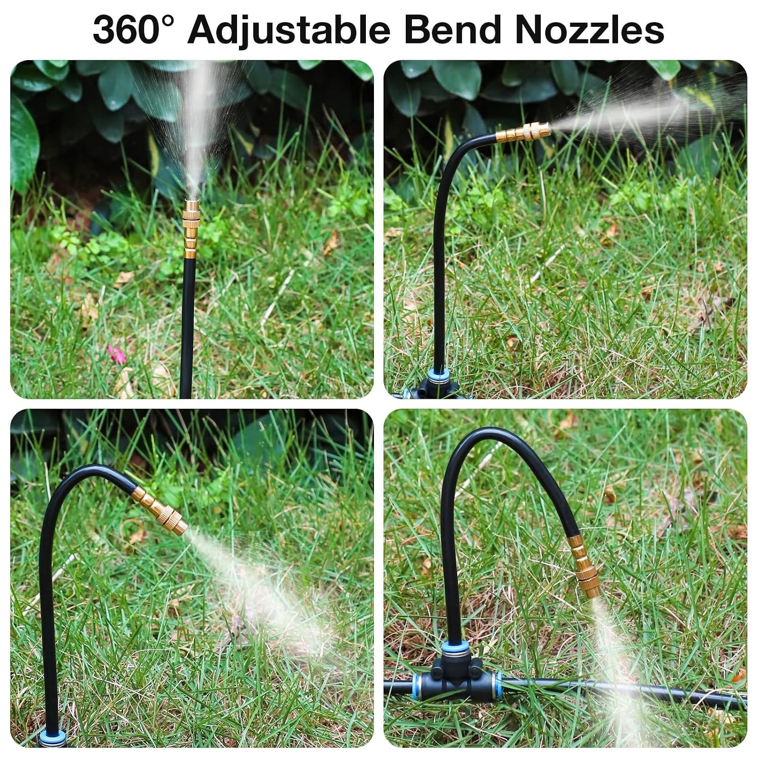 1/4" Drip Irrigation System, Adjustable Copper Nozzles 7.8ft Rod Length, 12pc...