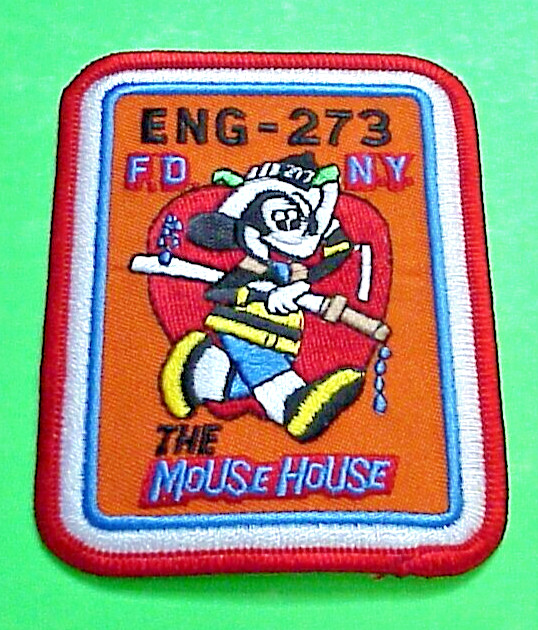 NEW YORK  FDNY  THE MOUSE HOUSE  ENG-273  NY 4" FIRE DEPT  PATCH  FREE SHIPPING!