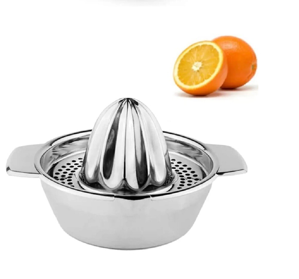 Stainless Steel Citrus Juicer Manual Lemon Squeezer Bowl Strainer Orange Lime