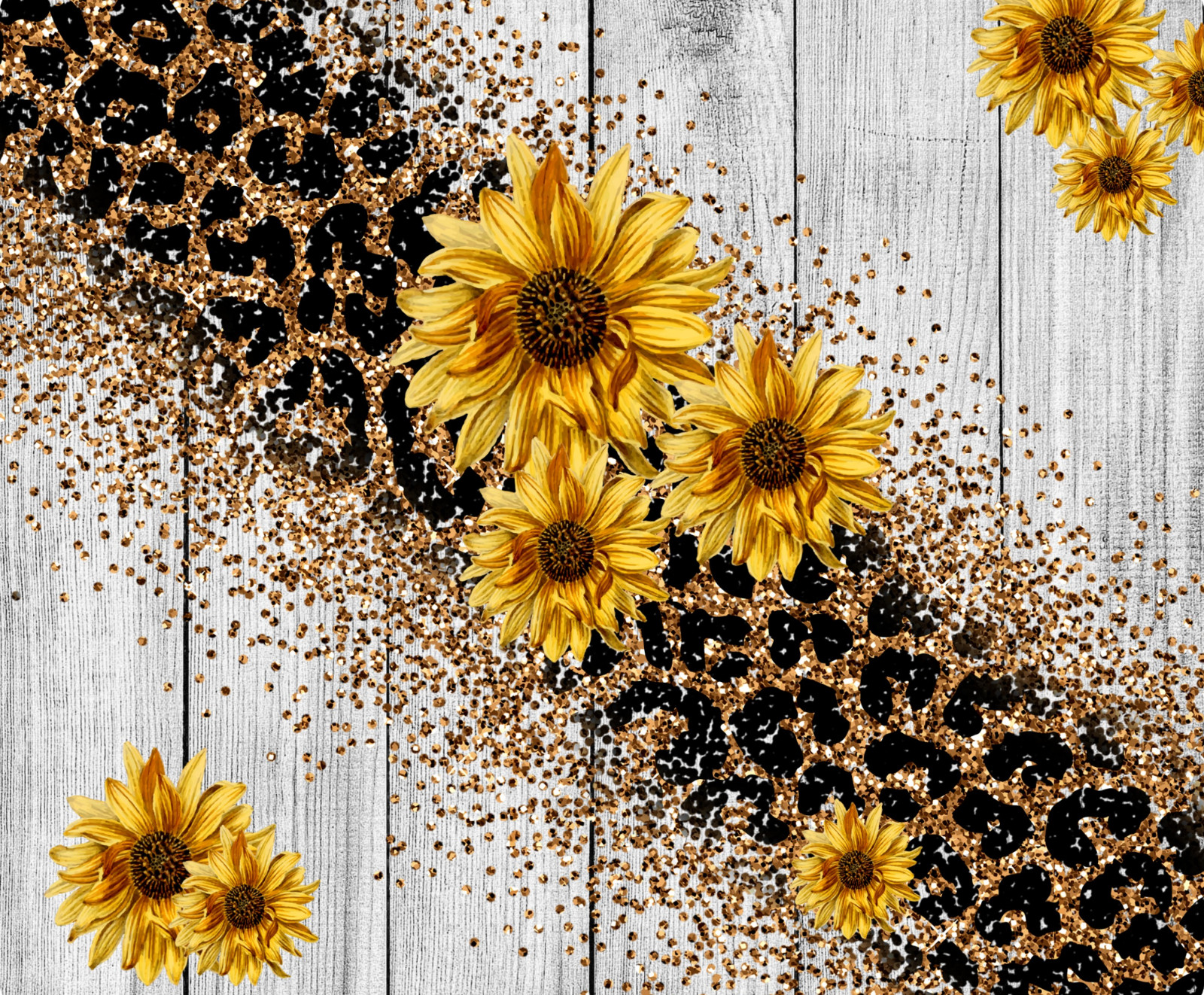 Sunflower/Leopard, Mouse Pad, Sublimated, Can Personalize, Made to Order (mp200)