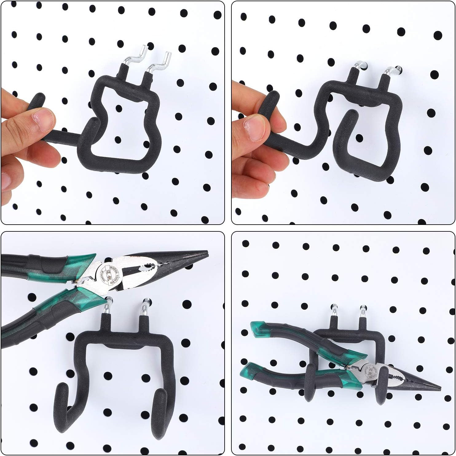 Hotop 4 Pieces Pegboard Hooks Pegboard Drill Holder Peg Board Hooks for Hanging