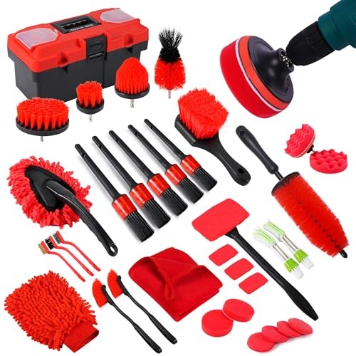 35Pcs Car Detailing Kit, Car Cleaning Kit with Windshield Cleaning B：35PCS-R