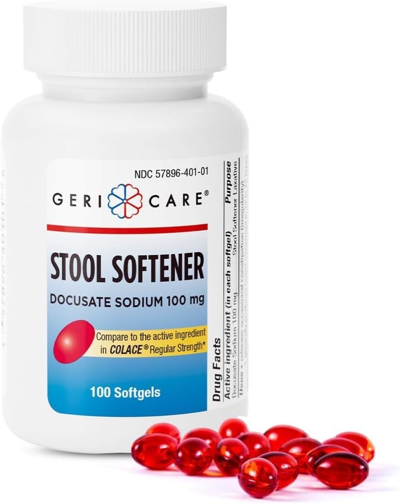 Stool softener softgels 100mg (generic colace) - 100 ea (Pack Of 6 Bottles)