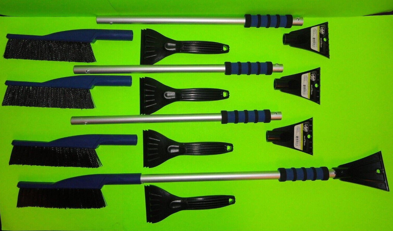 (8-Pack) 35” BLUE Car Snow Brush + BLACK Ice Scraper Tool Combo Auto Drive READ