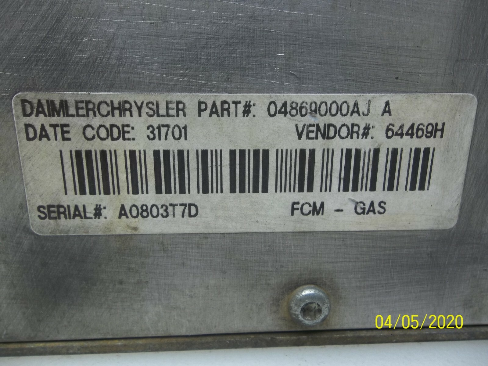 01 02 DODGE CARAVAN MULTIFUNCTION MODULE 4869000AJ OEM