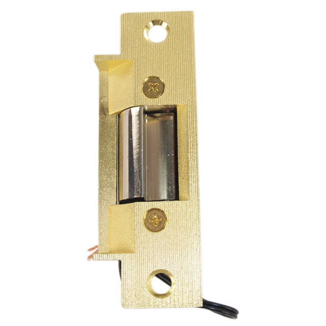 Lee Electric #12 Mortise Type Brass Electric Door Strike, 4-7/8", 16 Volt AC