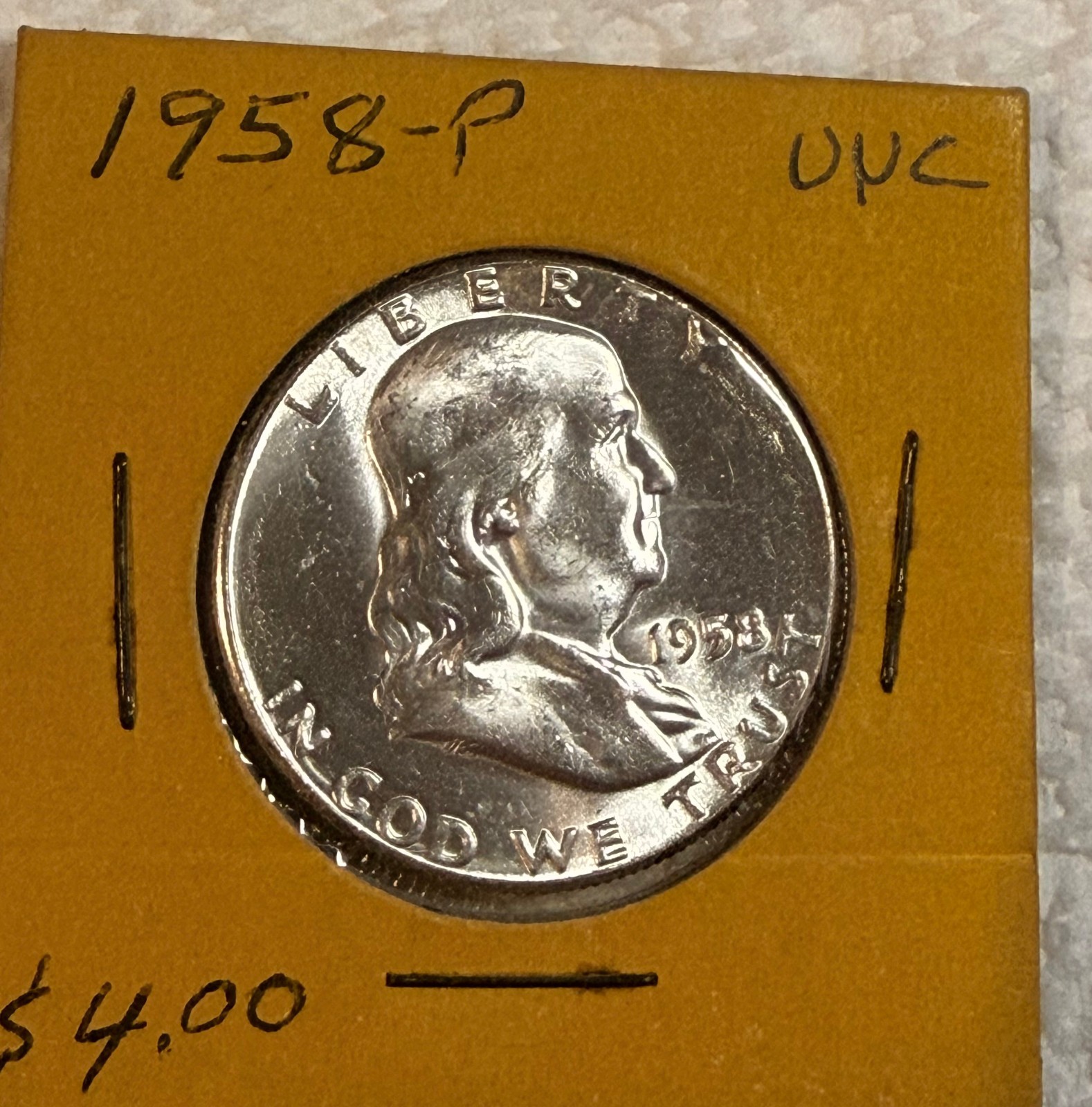 1958-P Franklin Half Dollar AU 90% Silver *8109