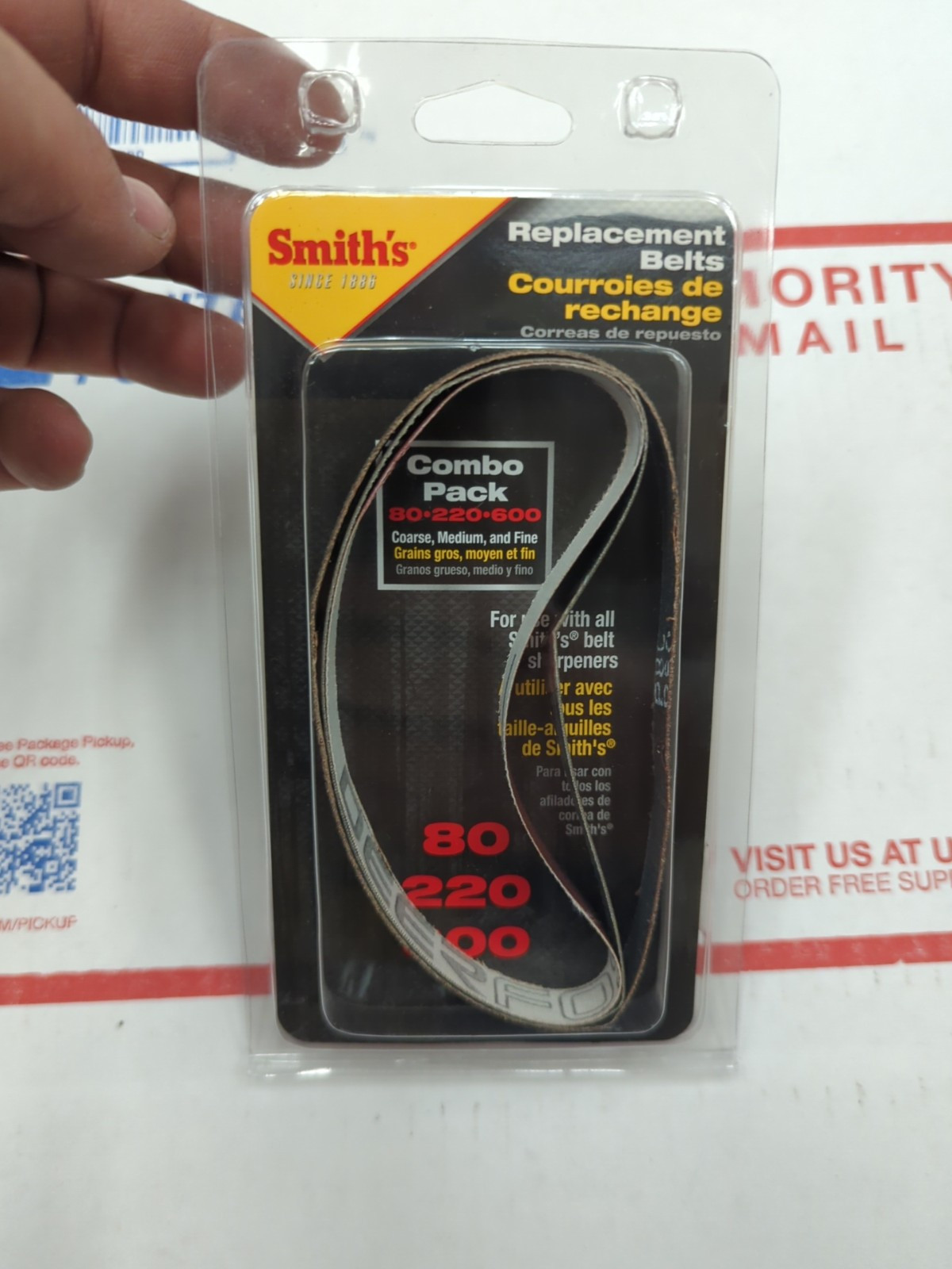 Smiths Sanding Belt Combo Pack - 80, 220, 600 Grit -  0.5" x 12"  #50949
