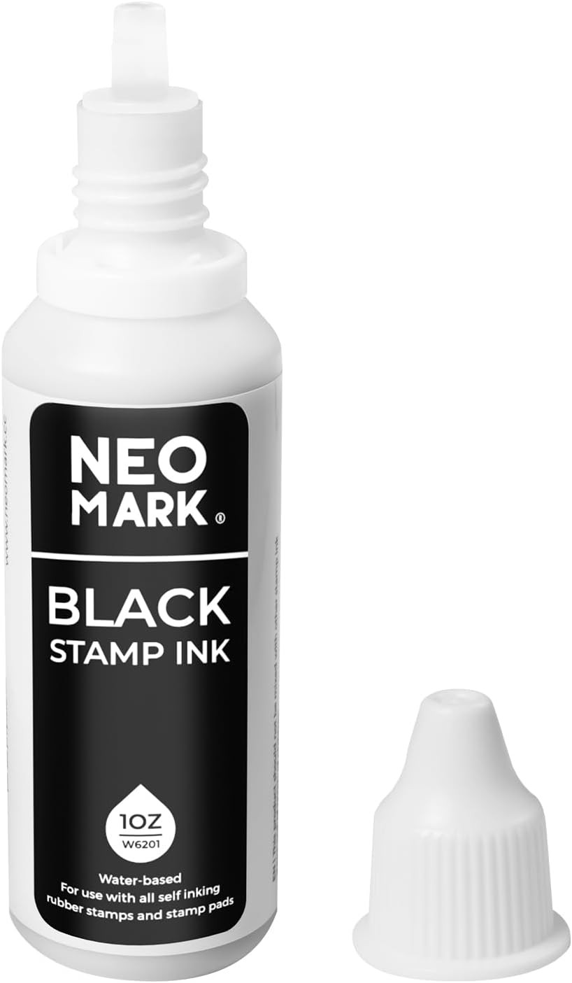 Premium Stamp Ink, Quick-Drying and Ap-Certified Non-Toxic Refill Ink for Self-I