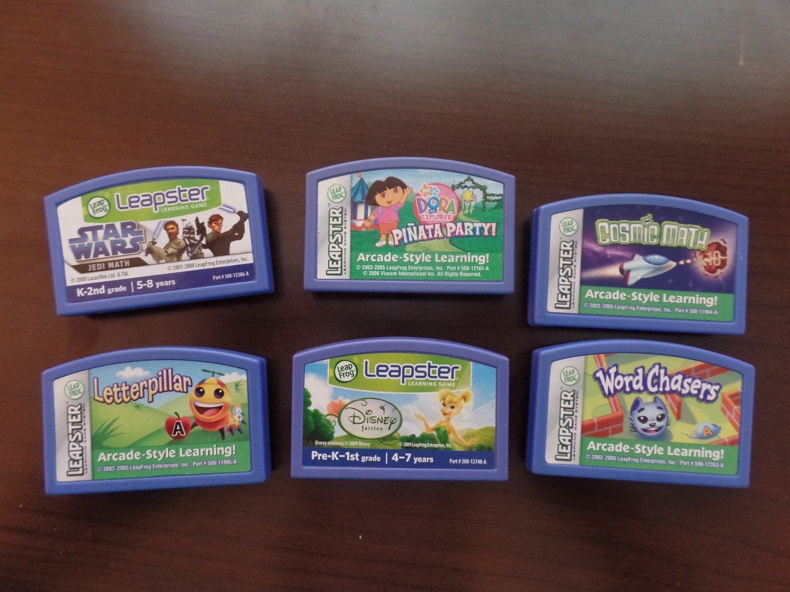 Lot of 6 Leap Frog Leapster Learning Game/educational Cartridges