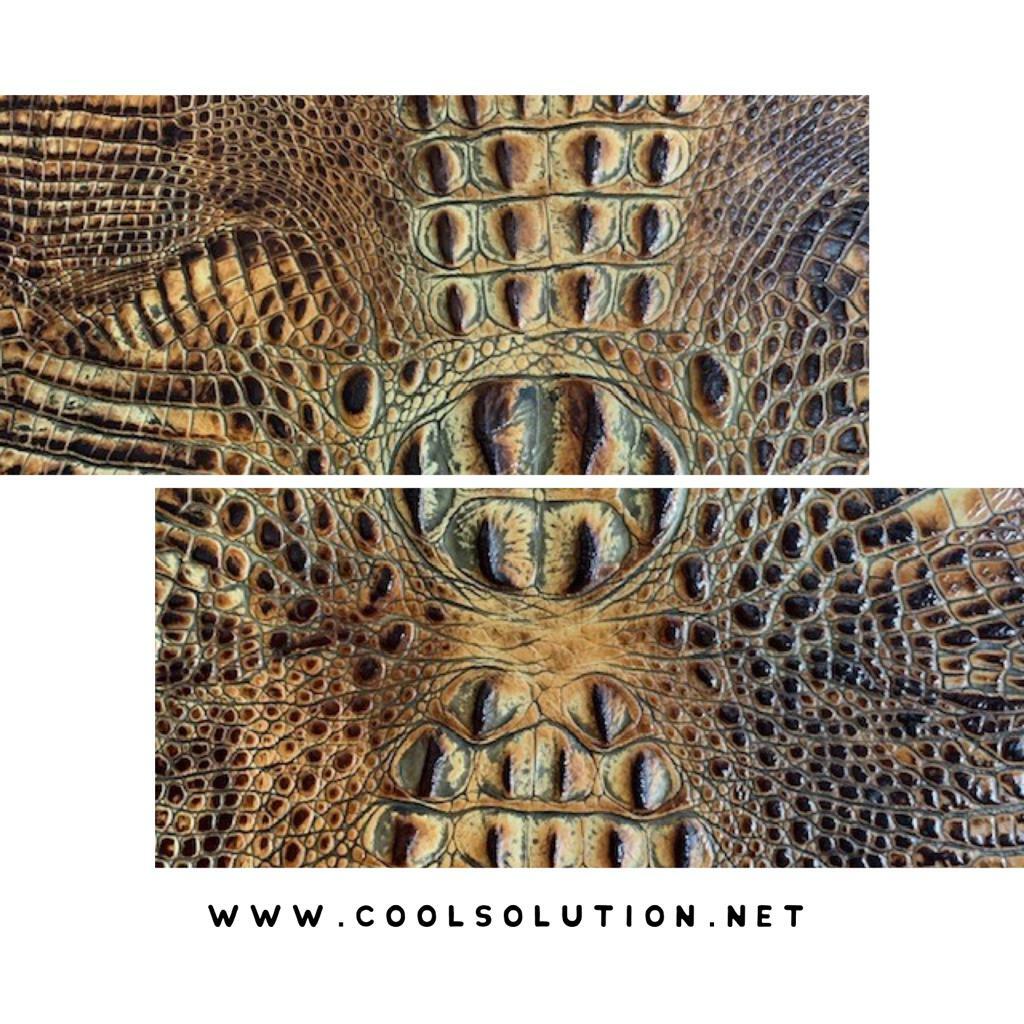 Embossed Leather Crocodile Savannah, Leather Sheets for Crafters, Wallets, Bags