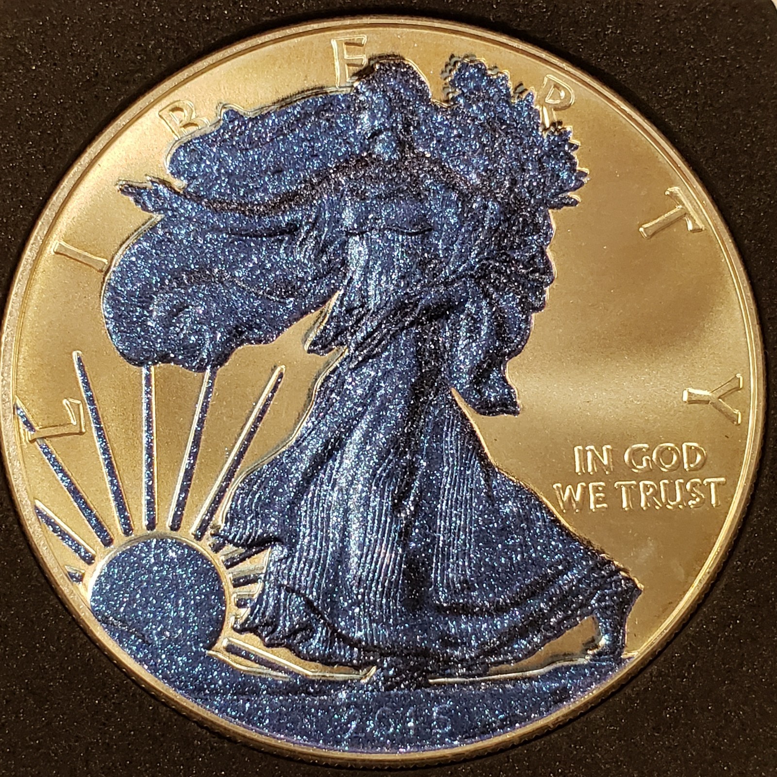 2015 $1 American Eagle 1 oz .999 Silver BU - Crushed Sapphire - SKU-Q4915