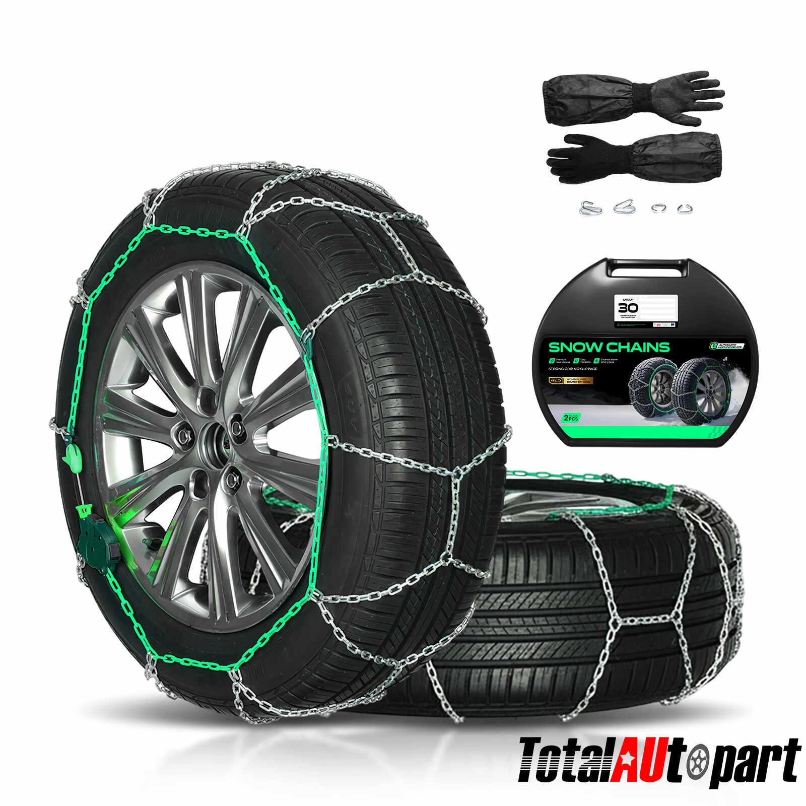 2x Anti-Skid Snow Chains 12mm for Pickup Trucks SUV 215/65R15 205/65R16 195R15