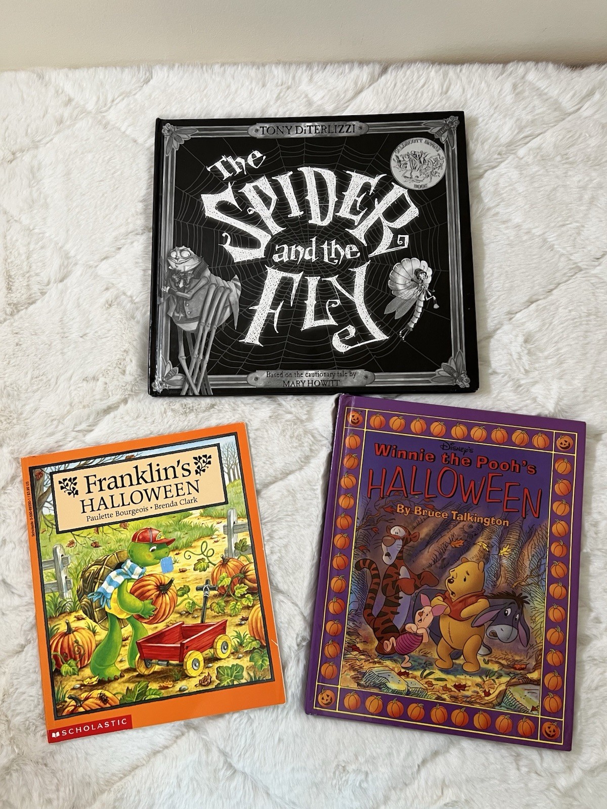 The Spider and the Fly Book Lot Halloween Kids Books Pooh Franklin Fall