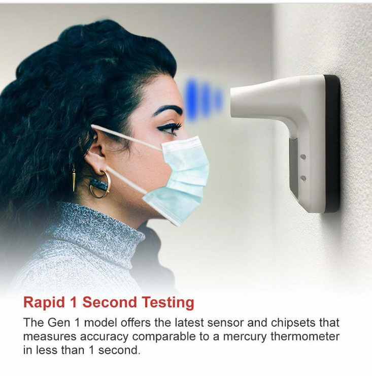 Gorilla Gadgets WMT5 Wall-Mounted Bluetooth Body Thermometer White