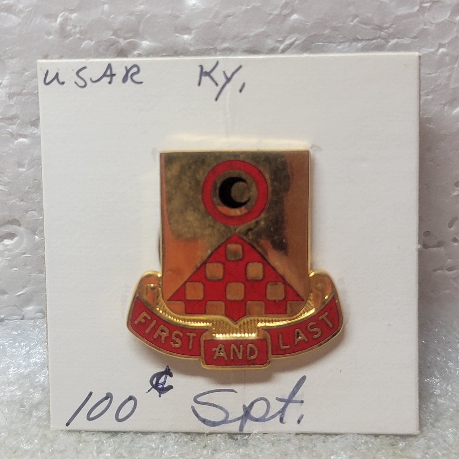 VTG US Army 100th Support Battalion Insignia Pin First and Last DUI DI E25 Crest