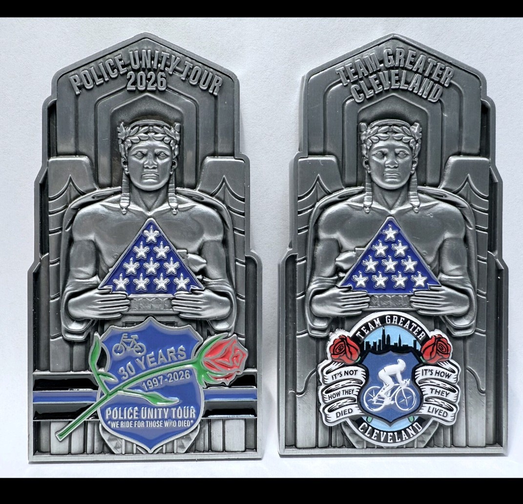 Police Unity Tour 30th Anniversary Team Greater Cleveland challenge coin