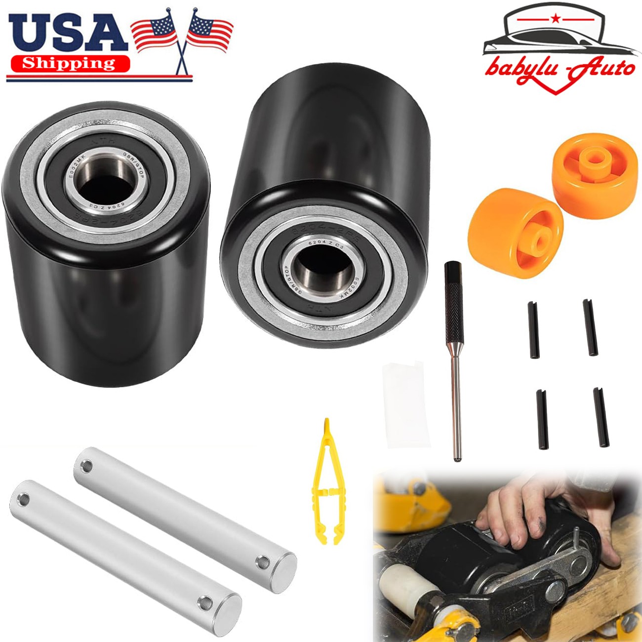For Crown PTH50 Pallet Jack Front Load Wheels Replacement Kit Complete Tool