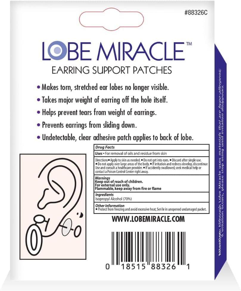 - Clear Earring Support Patches