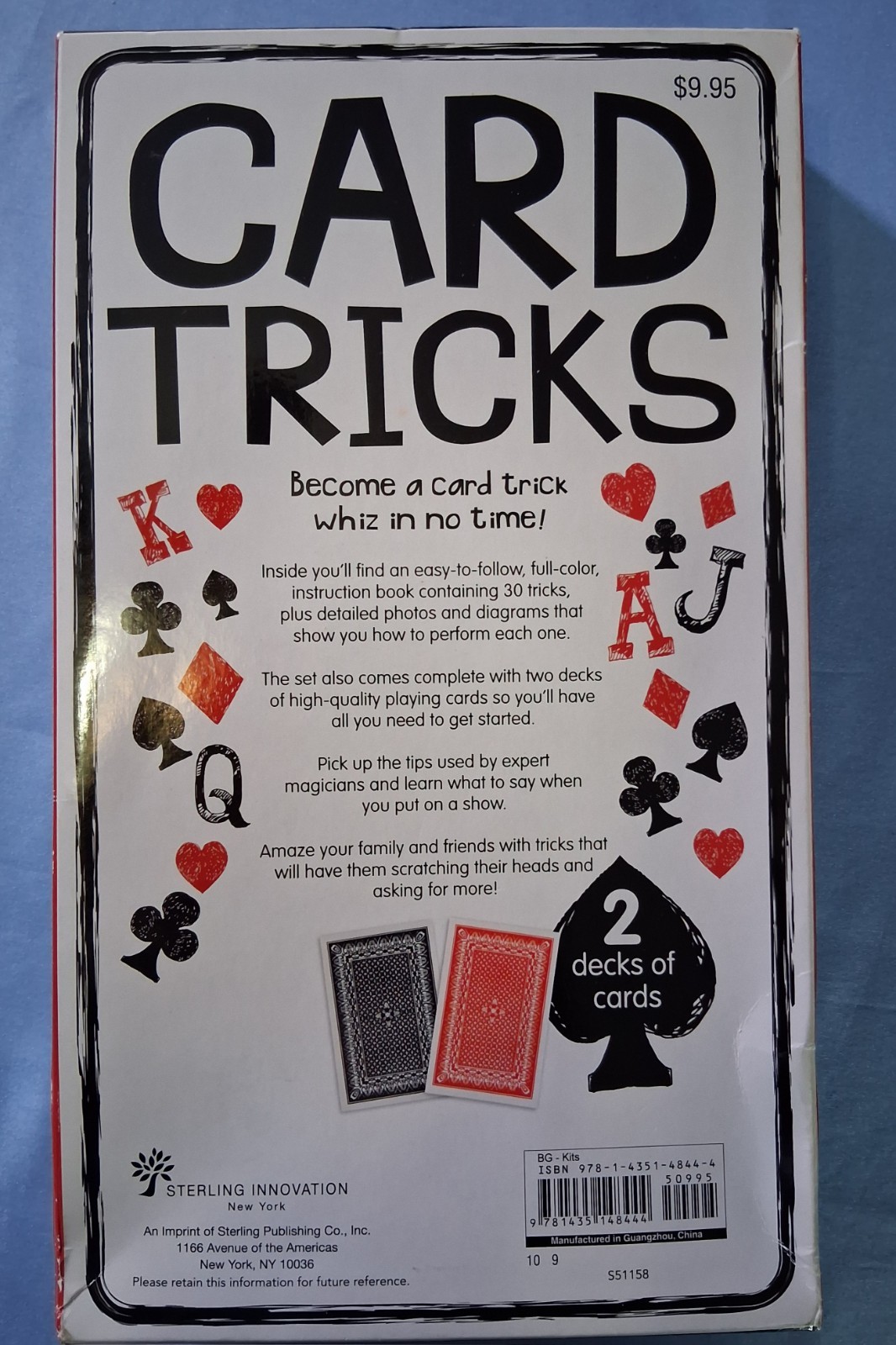 Sterling Innovation Card Tricks Magic Set, Book, 30 Tricks, 2 Decks