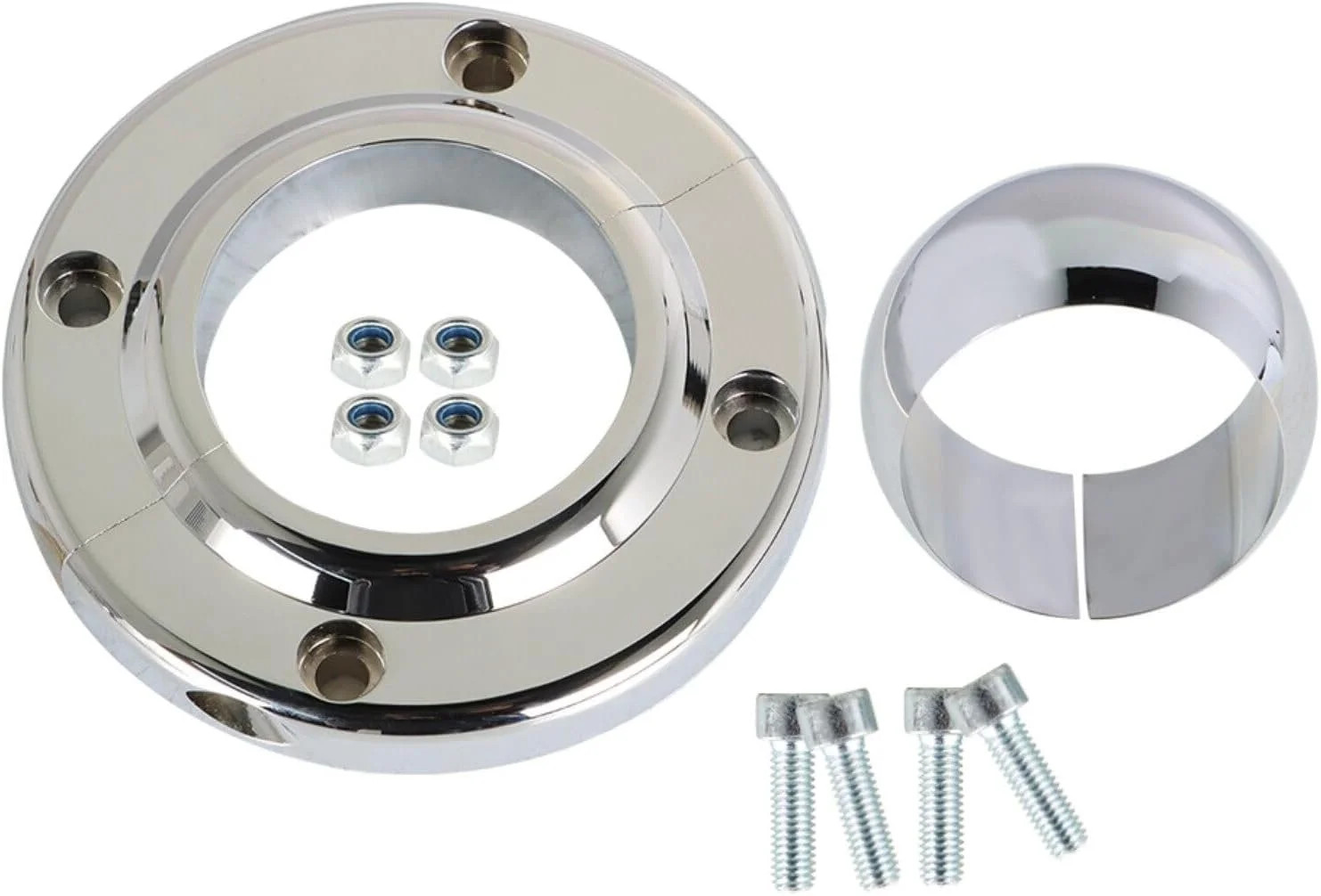 LABLT Chrome Steering Column Floor Mount Replacement for 2 Columns Swivel SBC BB