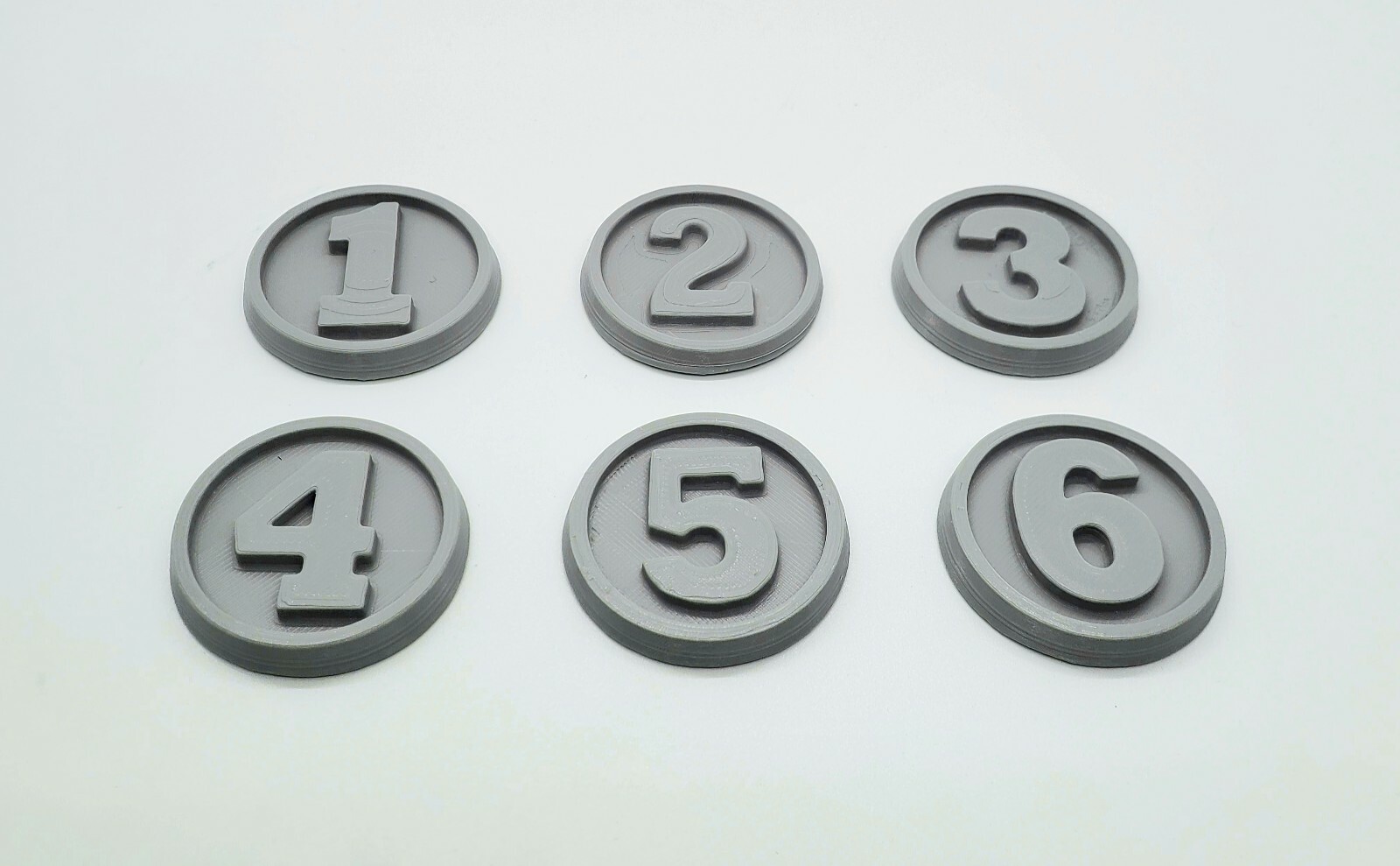 3D Printed Round Numbered Disk Objective Markers for Tabletop Gaming