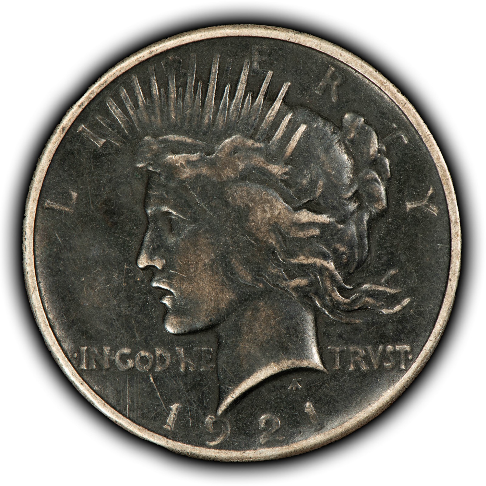 1921 $1 Silver Peace Dollar - Authentic High Relief Key Date - SKU-B5919