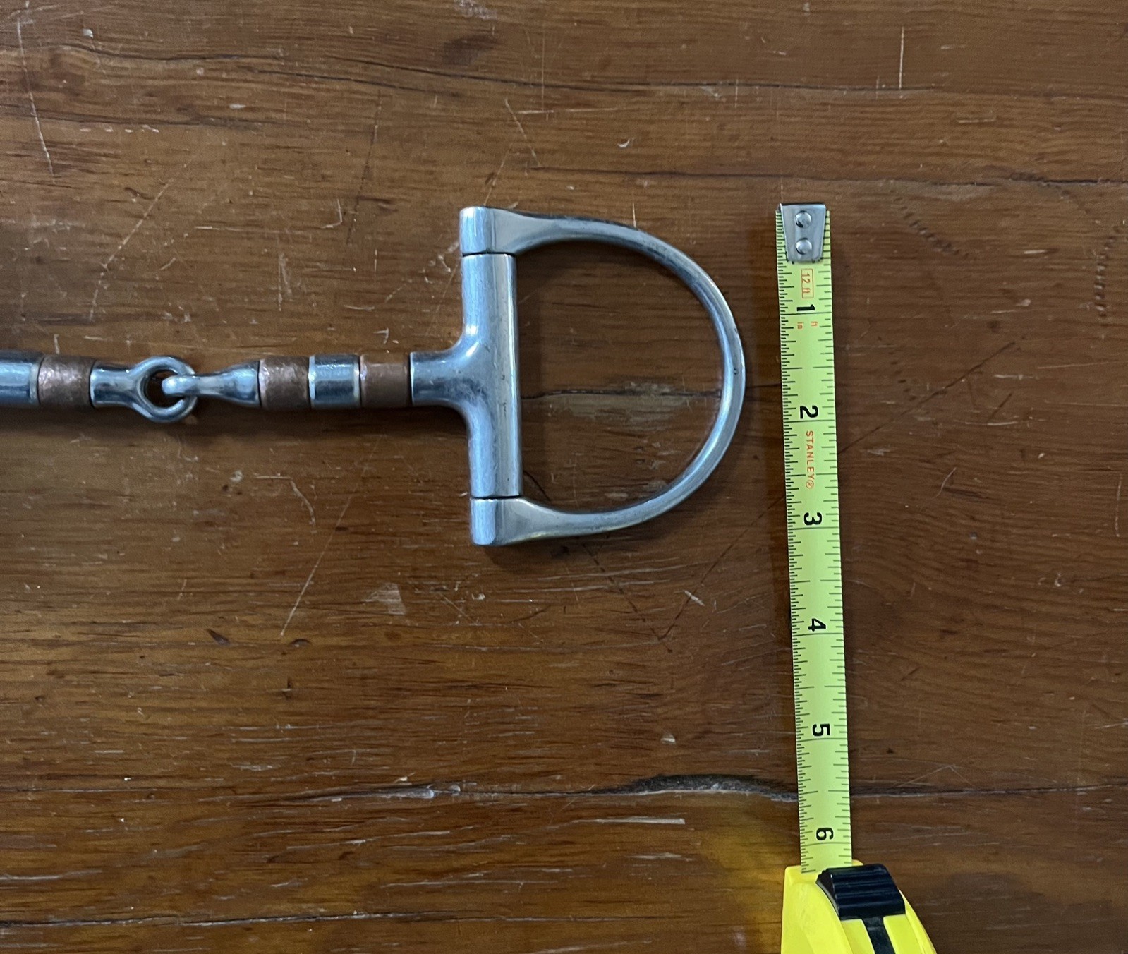 Horse Bit 5" Coronet Copper Roller D-ring