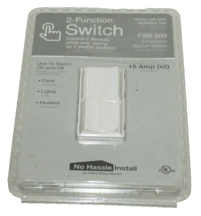 2-Function Rocker Combination Switch in White FSR-500-W7