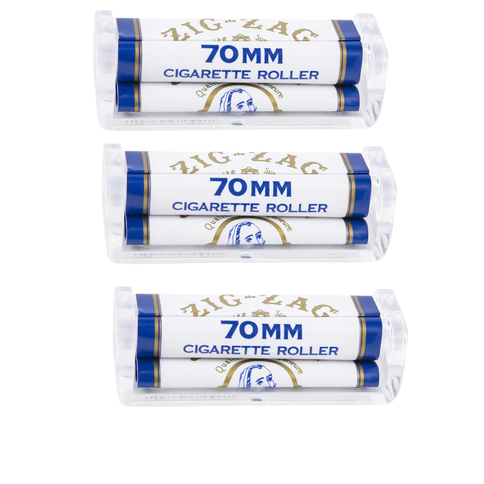 Zig-Zag Cigarette Roller 70mm | Classic Manual Rolling Machine 4 Pack