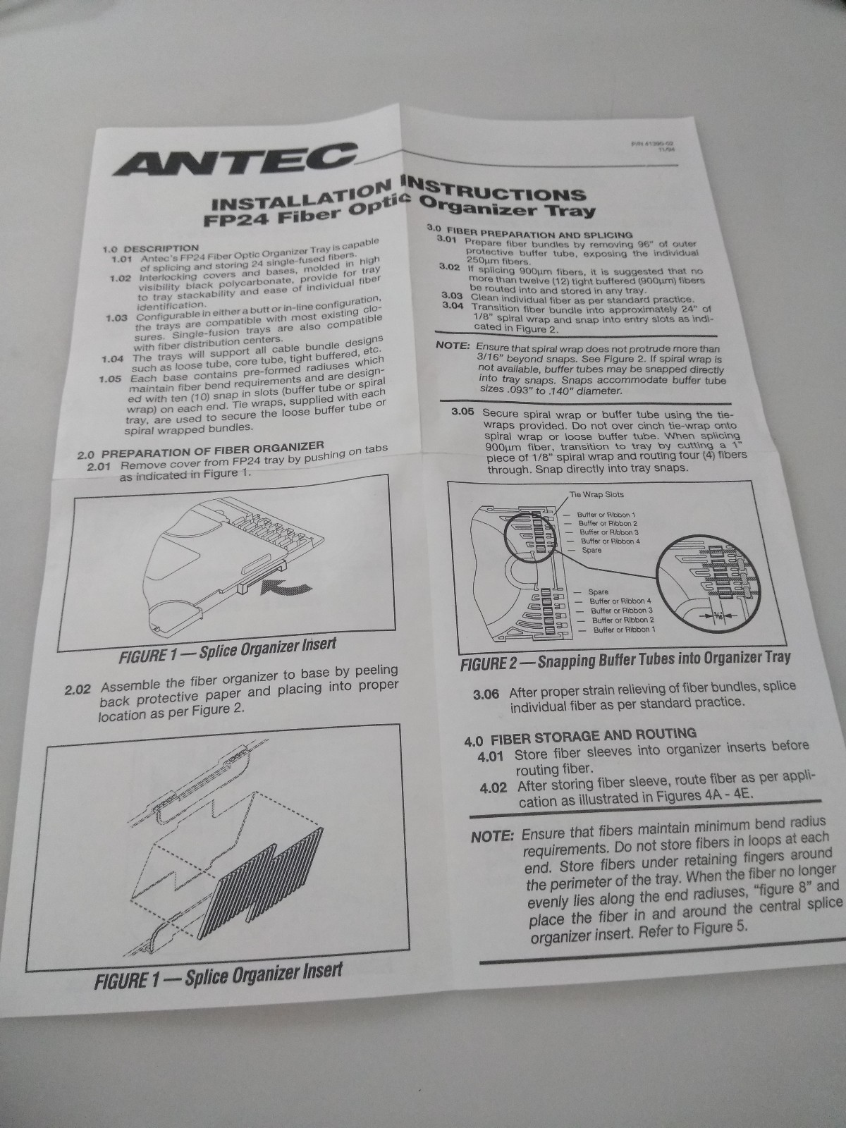 Antec FP24 Fiber Optic Splice Trays