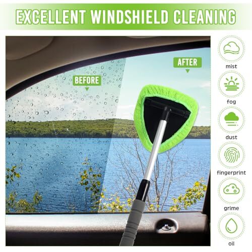 10 Pcs Car Window Cleaner Windshield Cleaning Supplies with Extendable Handle