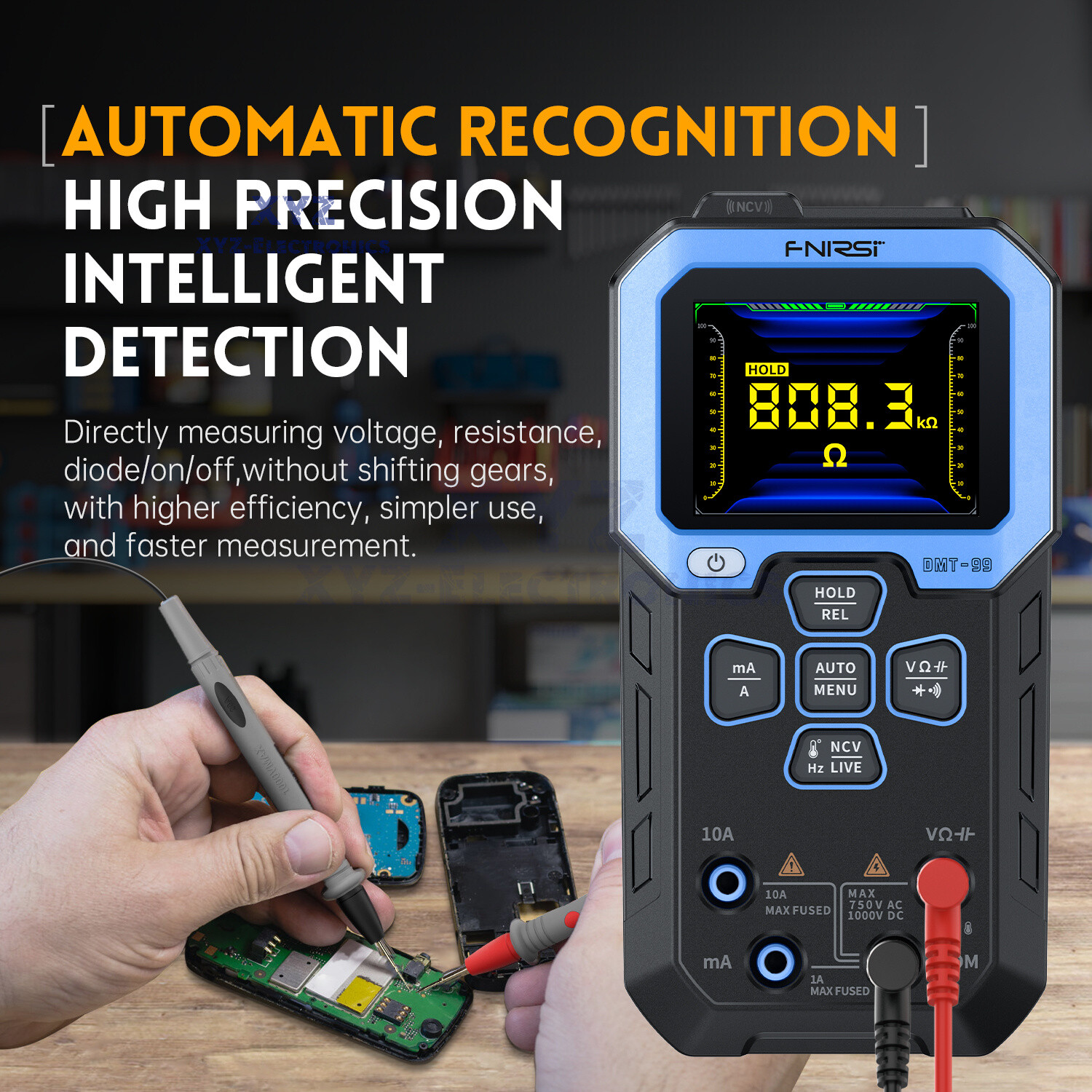 FNIRSI DMT-99 High Precision Smart Digital Multimeter 10000 Counts 2.4" Screen