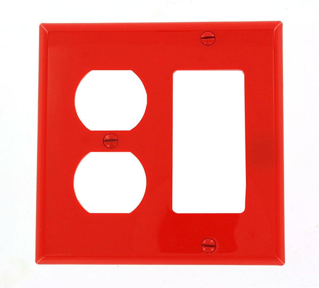 2-Gang 1-Duplex 1-Decora/Gfci Device Combination Wallplate, Standard Size, Therm