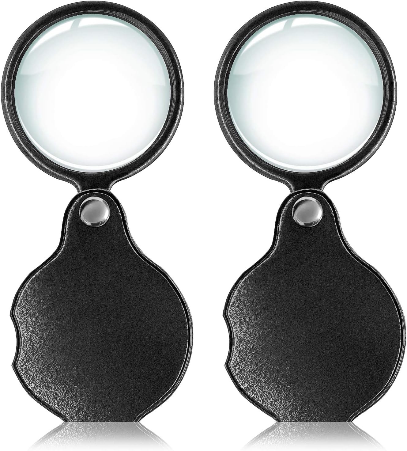 Wapodeai Small Pocket Magnifying Glass 10x 2pcs