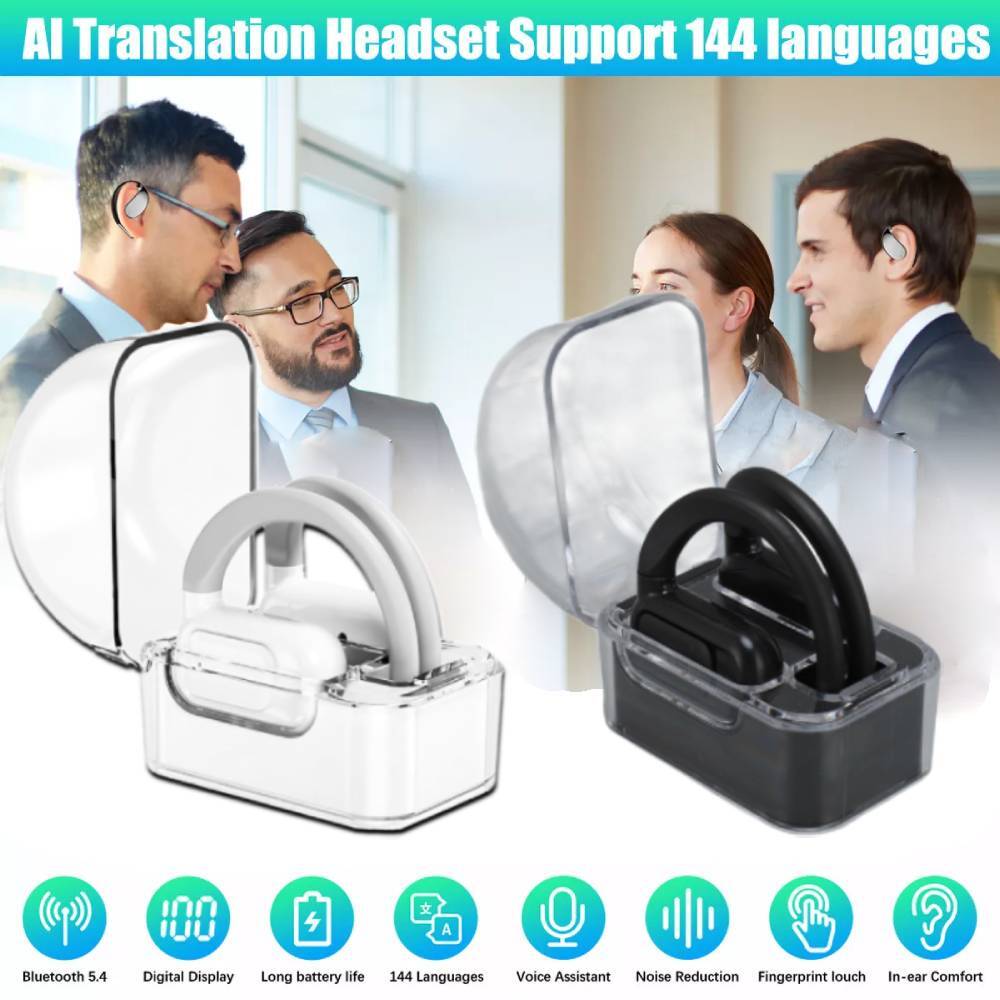 Bluetooth Translator Earphones 144 Language Real Time Smart Translation-Earbuds