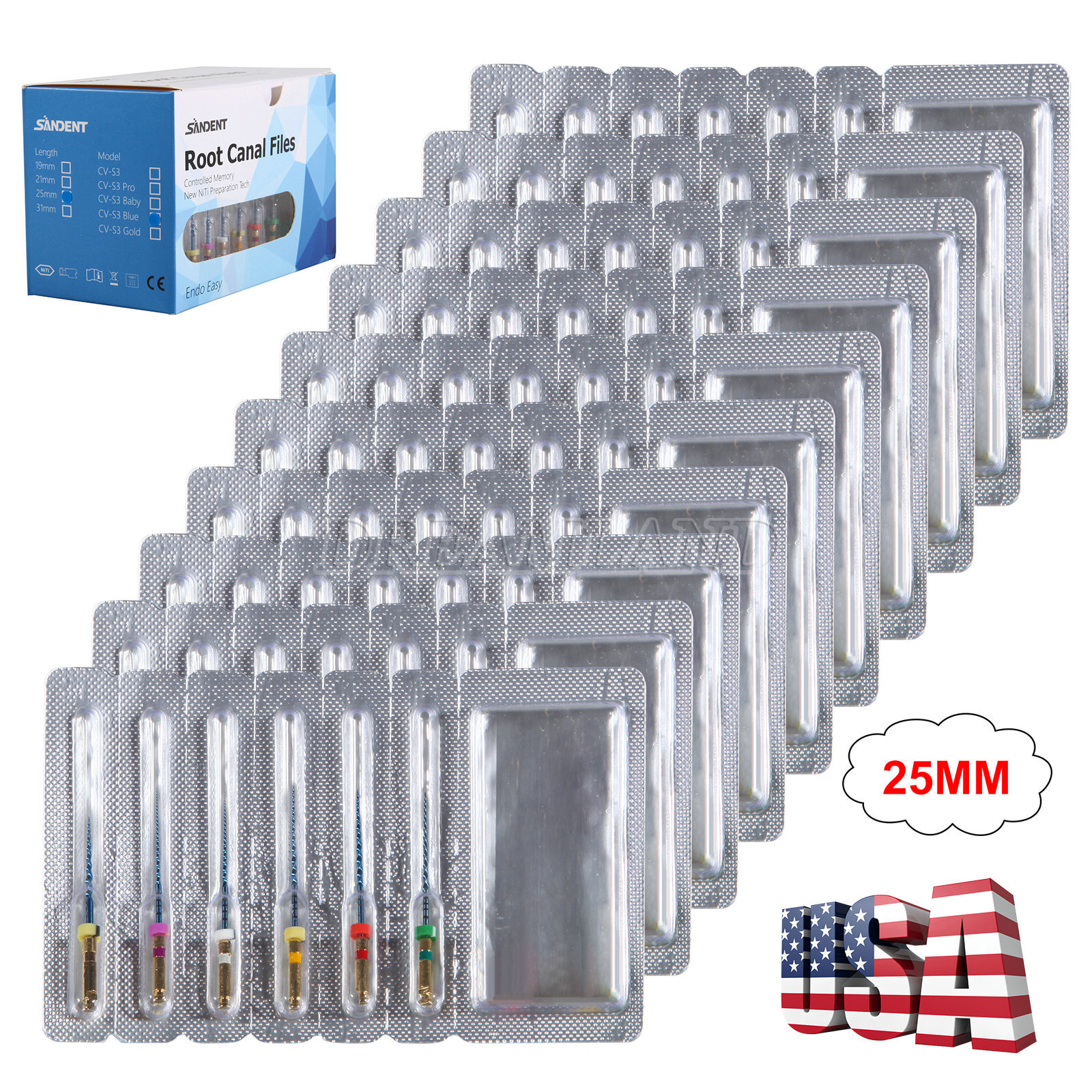 Dental Engine Use NiTi Super Rotary File Heat Activated Files 25mm