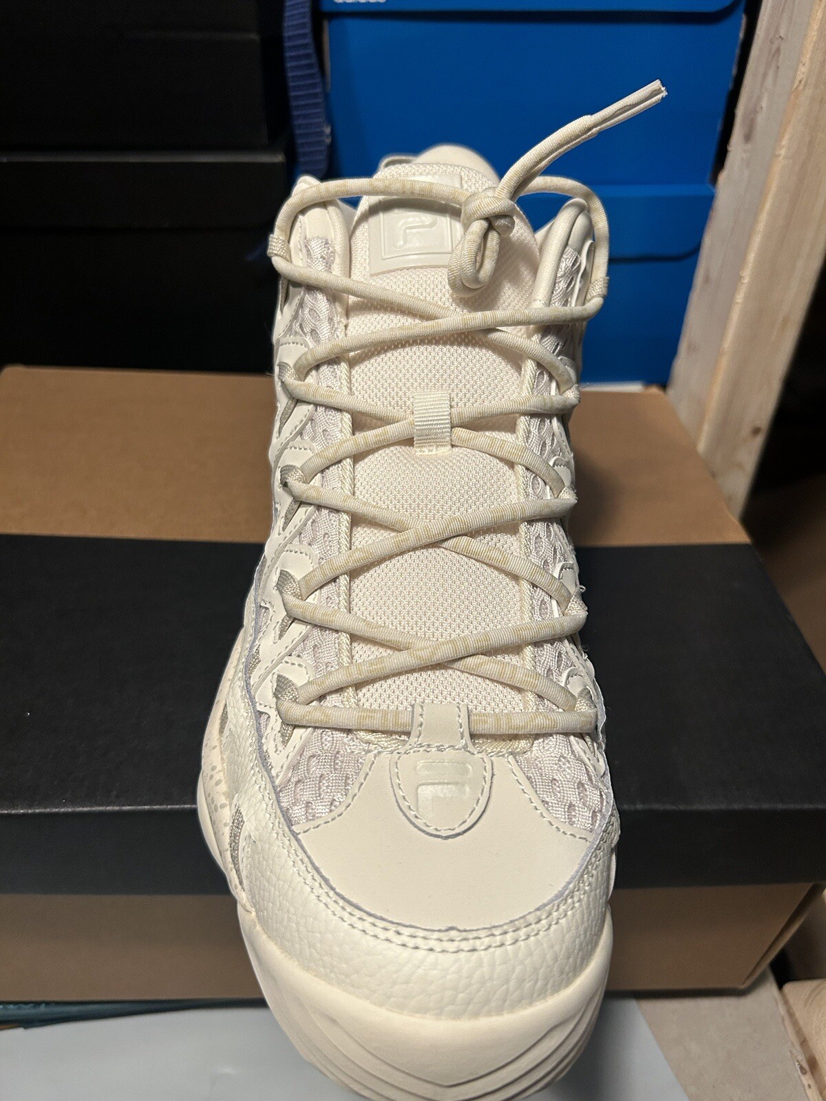 Fila Stackhouse Spaghetti Paracord Mens Shoes White Gray 1BM02427-101 90s Retro