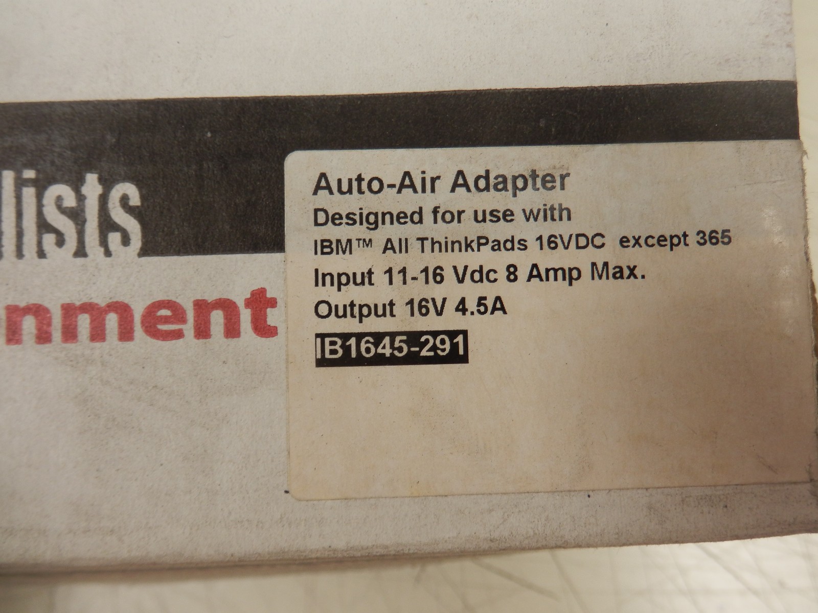 Lind Auto-Air Power Adapter IB1645-291 For IBM ThinkPad ThinkBook Free Shipping