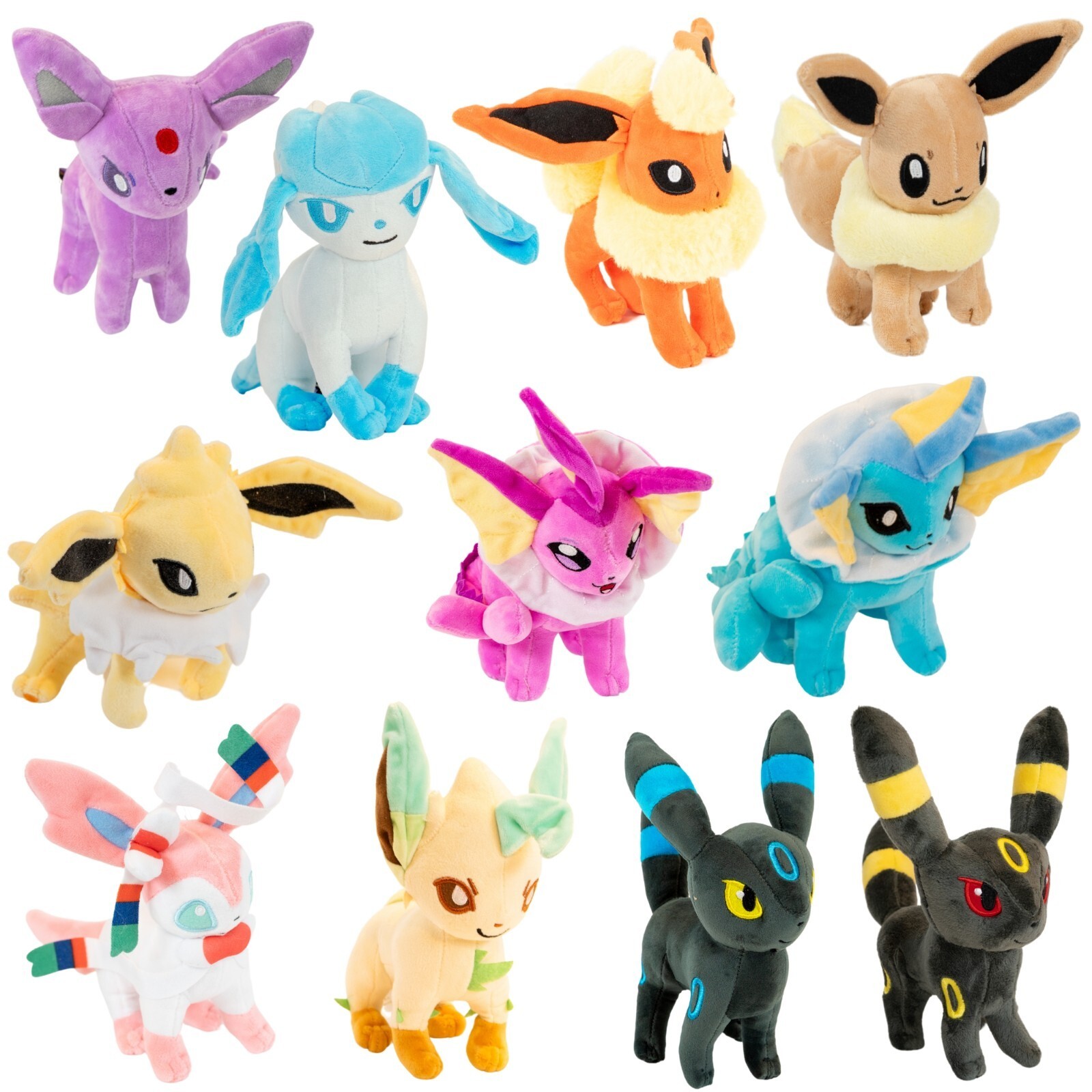 Pokemon Eevee Evolution Plush Toy 11" Plushie Cute Soft Decorative Eeveelution