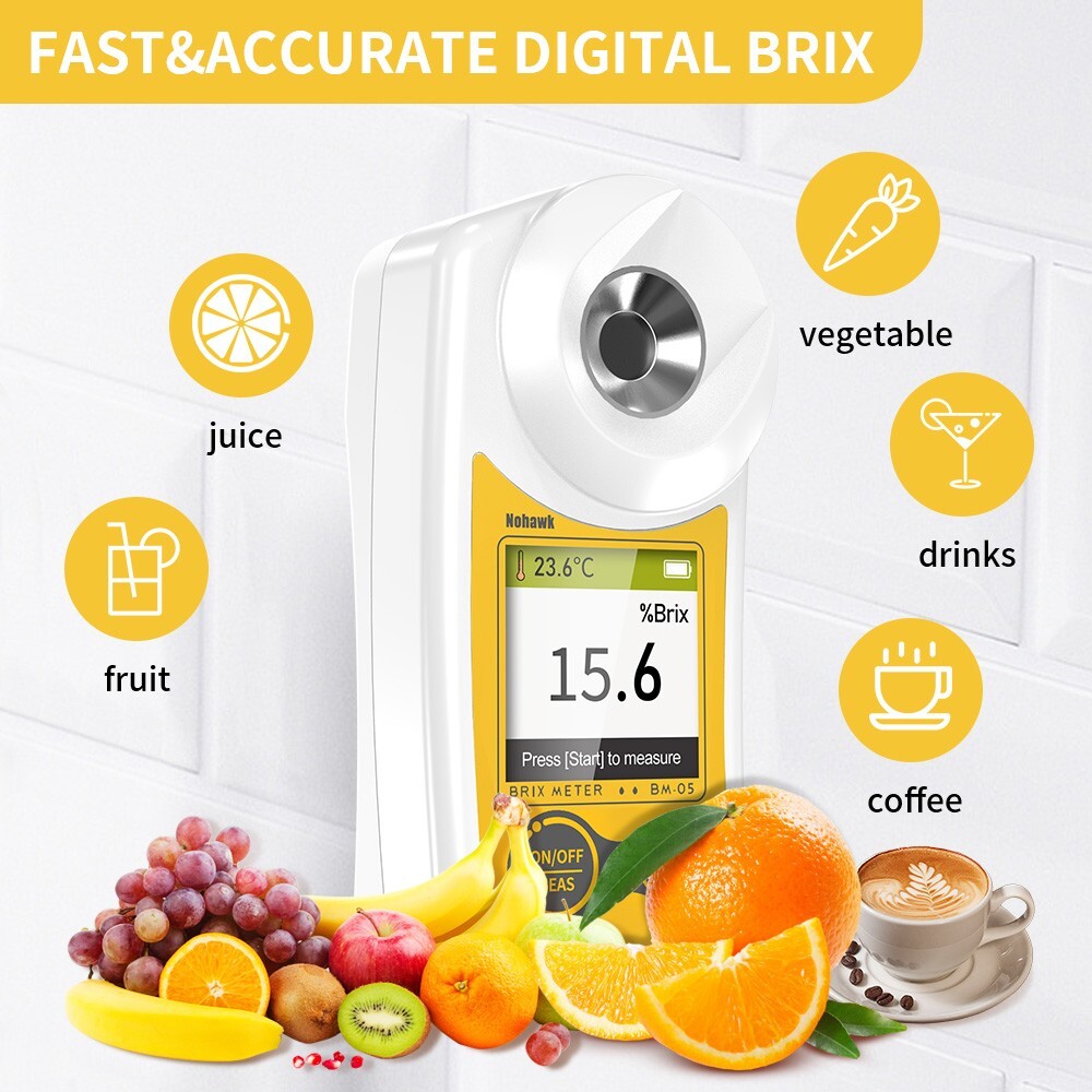 Digital Brix Refractometer 0-55% brix Meter Refractometer type-c Charging