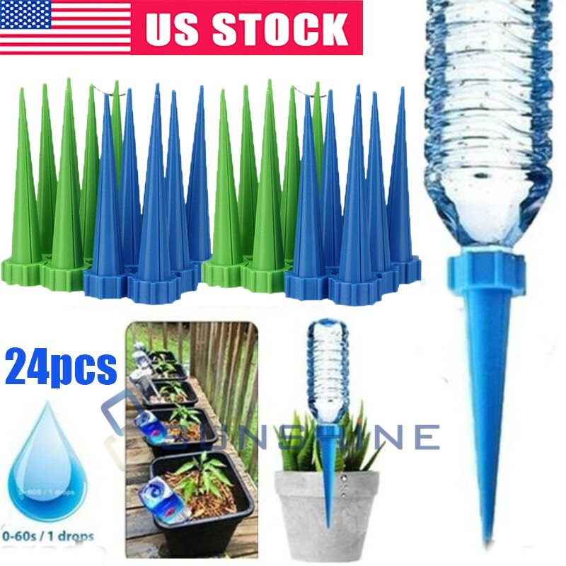 24pcs Watering Spikes Device Automatic Plants Self Water Drip Irrigation System