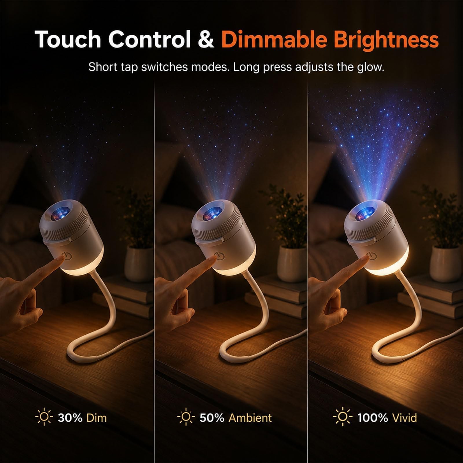 Hd Smart Dynamic 5D Holographic Night Light Projector, Play HD Star Projector