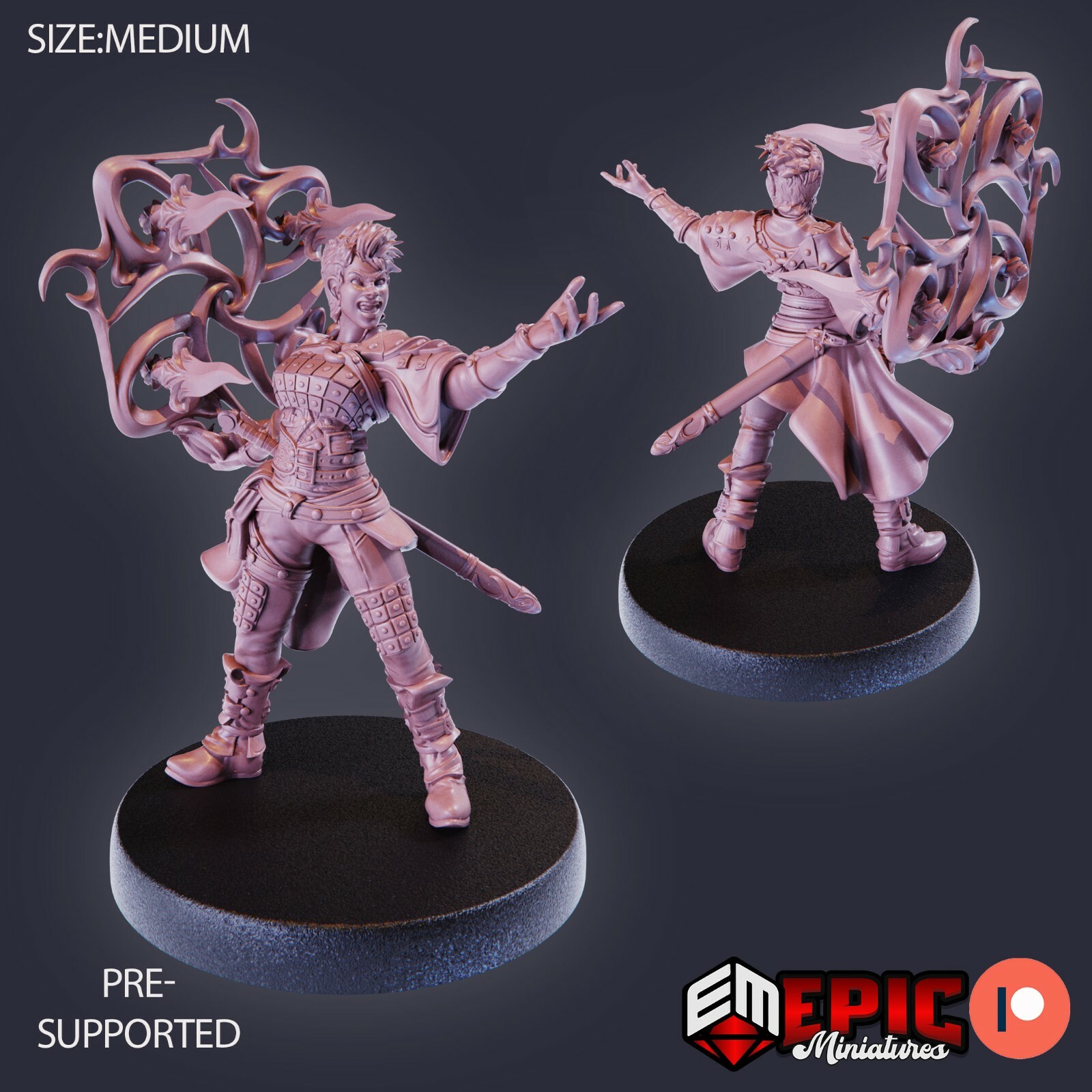 Guild Mage with Magic Daggers Epic Miniatures RPG D&D Pathfinder 3D Print
