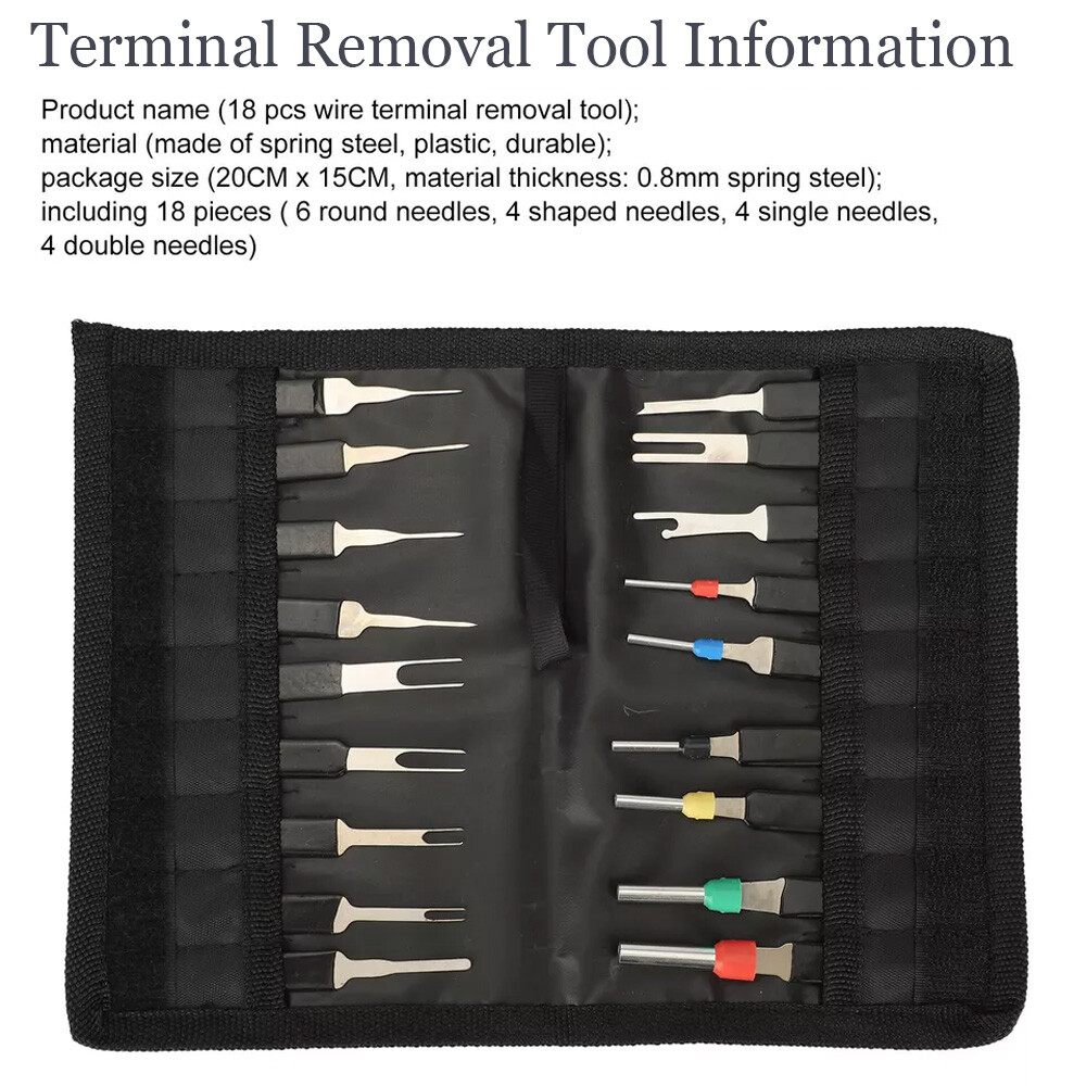 18x Heavy Duty Car Terminal Removal Kit Wire Connector Pin Release Tool