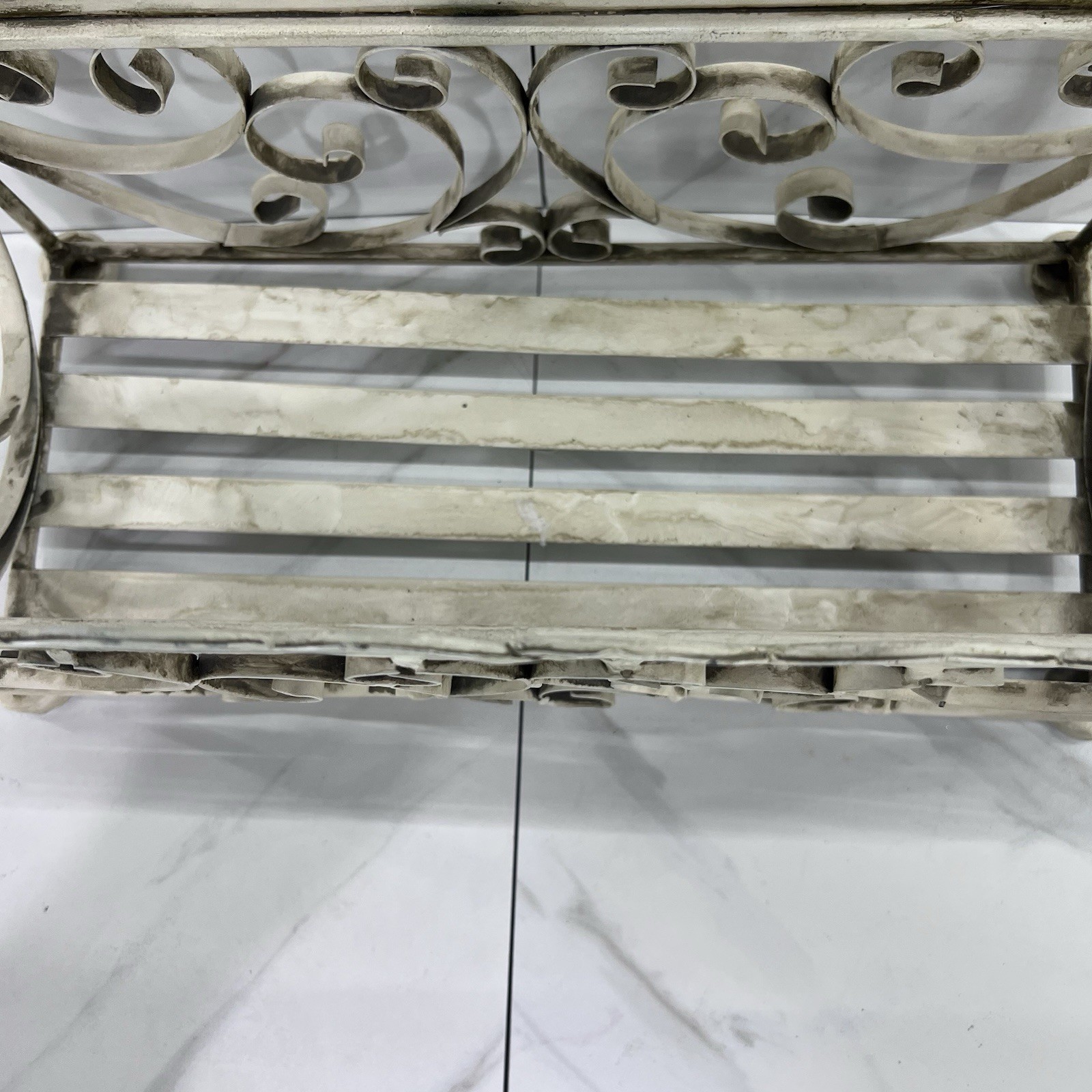 Cream Metal Rectangular Basket Planter - Wire Design - 5.5x12"x5.5” Heavy