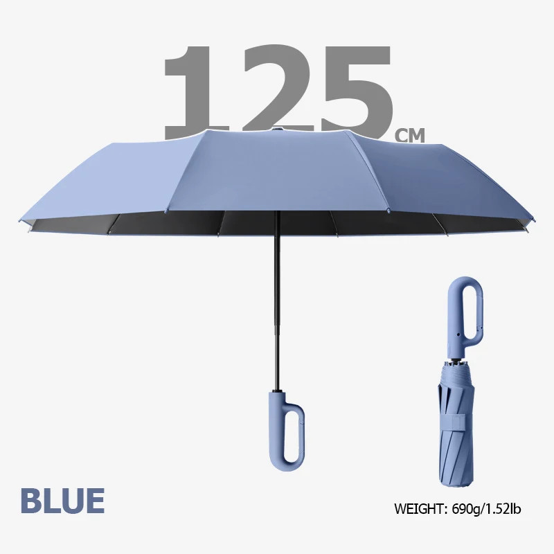 Windproof Reverse Umbrella Automatic Foldable UV Rain Sun Protection Reflective