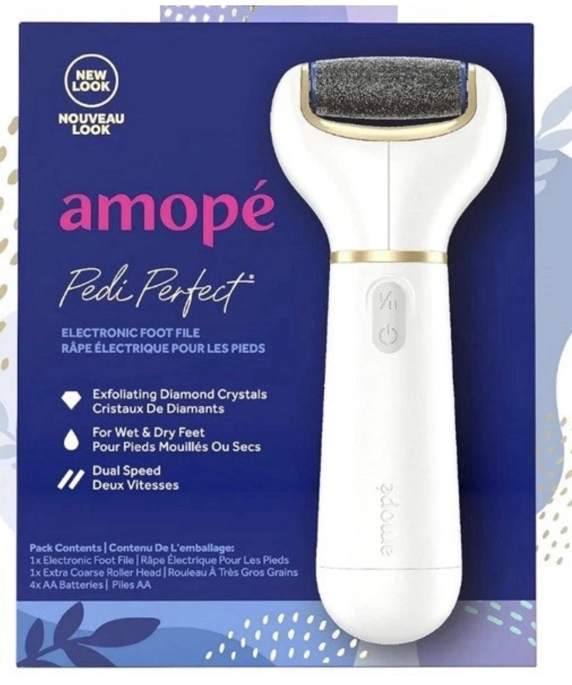 NEW - Amope Pedi Perfect Electronic Pedicure Foot File Callus- Blue