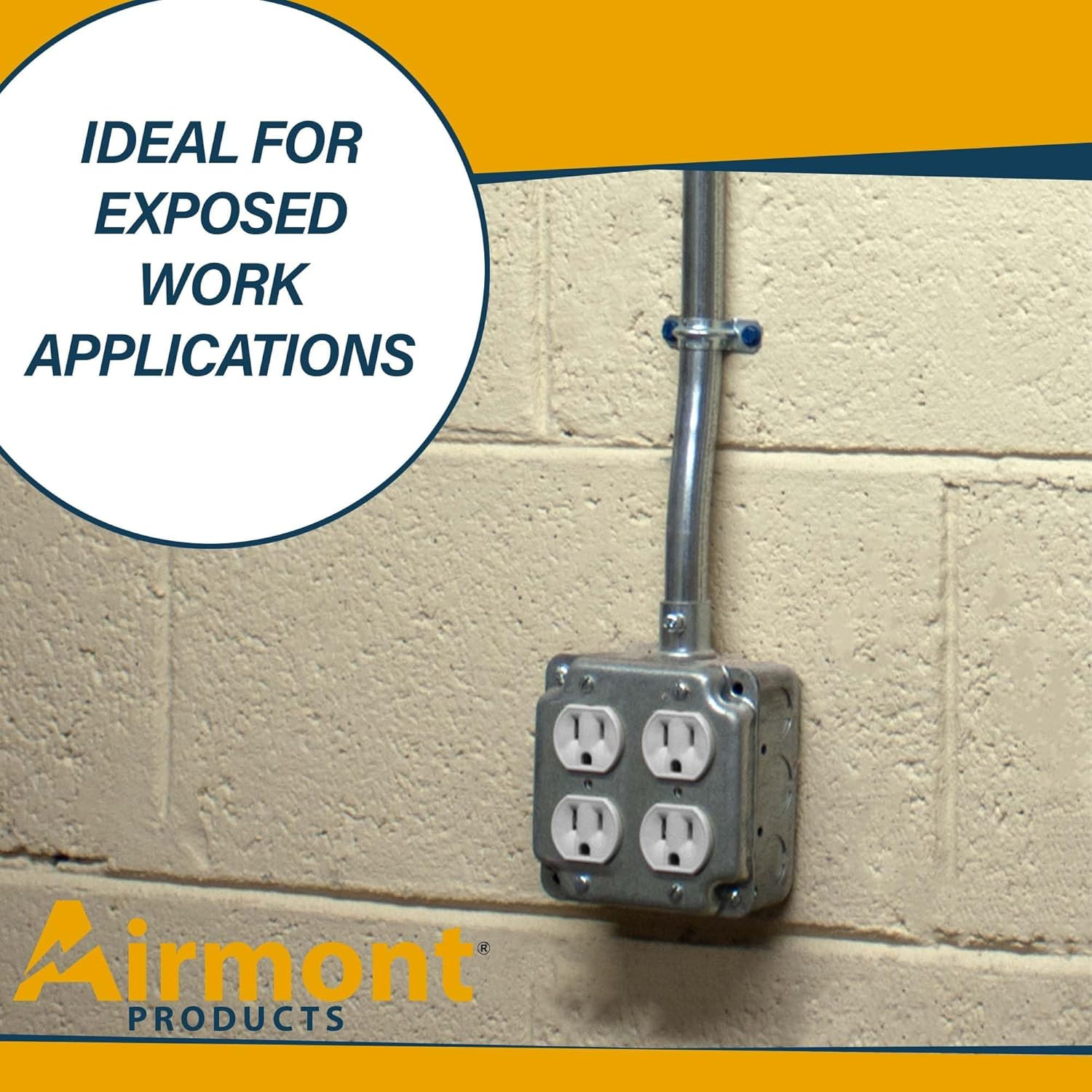Outlet Box Kit Includes 4X4 Welded Metal Electrical Box 2 Tamper Resistant 20