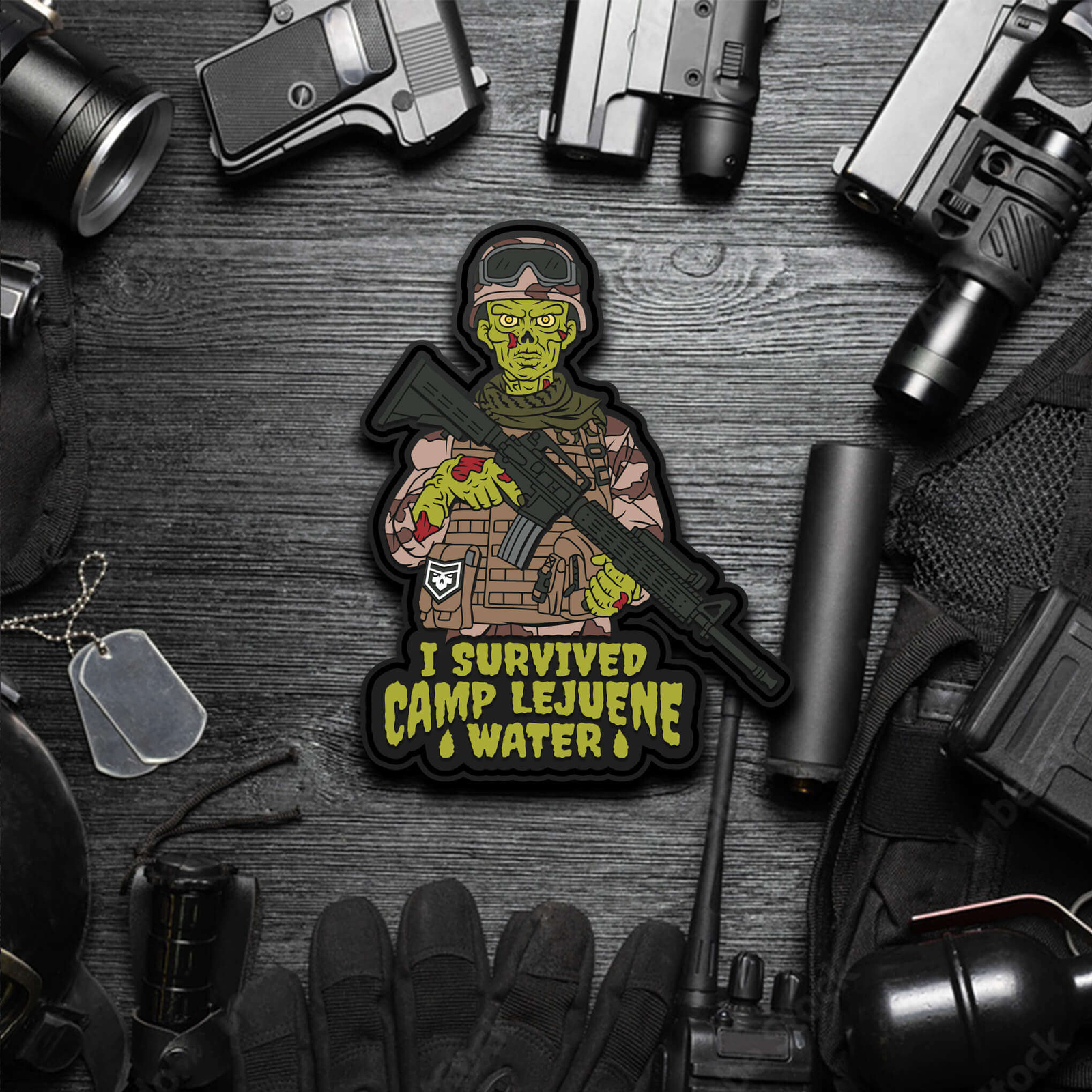 I survived Camp Lejuene Water PVC Morale Patch